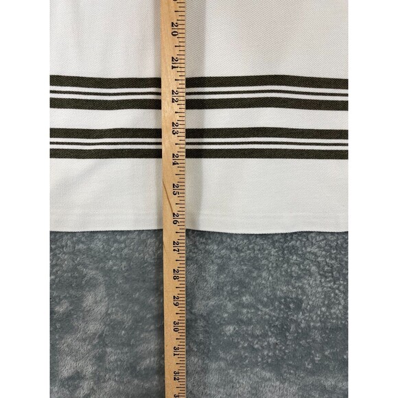 Polo Ralph Lauren Sport Striped Polo Shirt Men's Small White Gray 100% Cotton - Picture 6 of 6